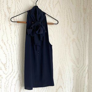 Marc By Marc Jacobs Sleeveless Blue Silk Blouse w Bow Size: Medium